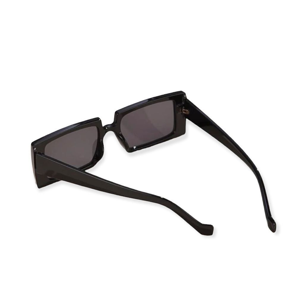 🆕Black Square Frame Black Tinted Lens Sunglasses - Picture 2 of 4